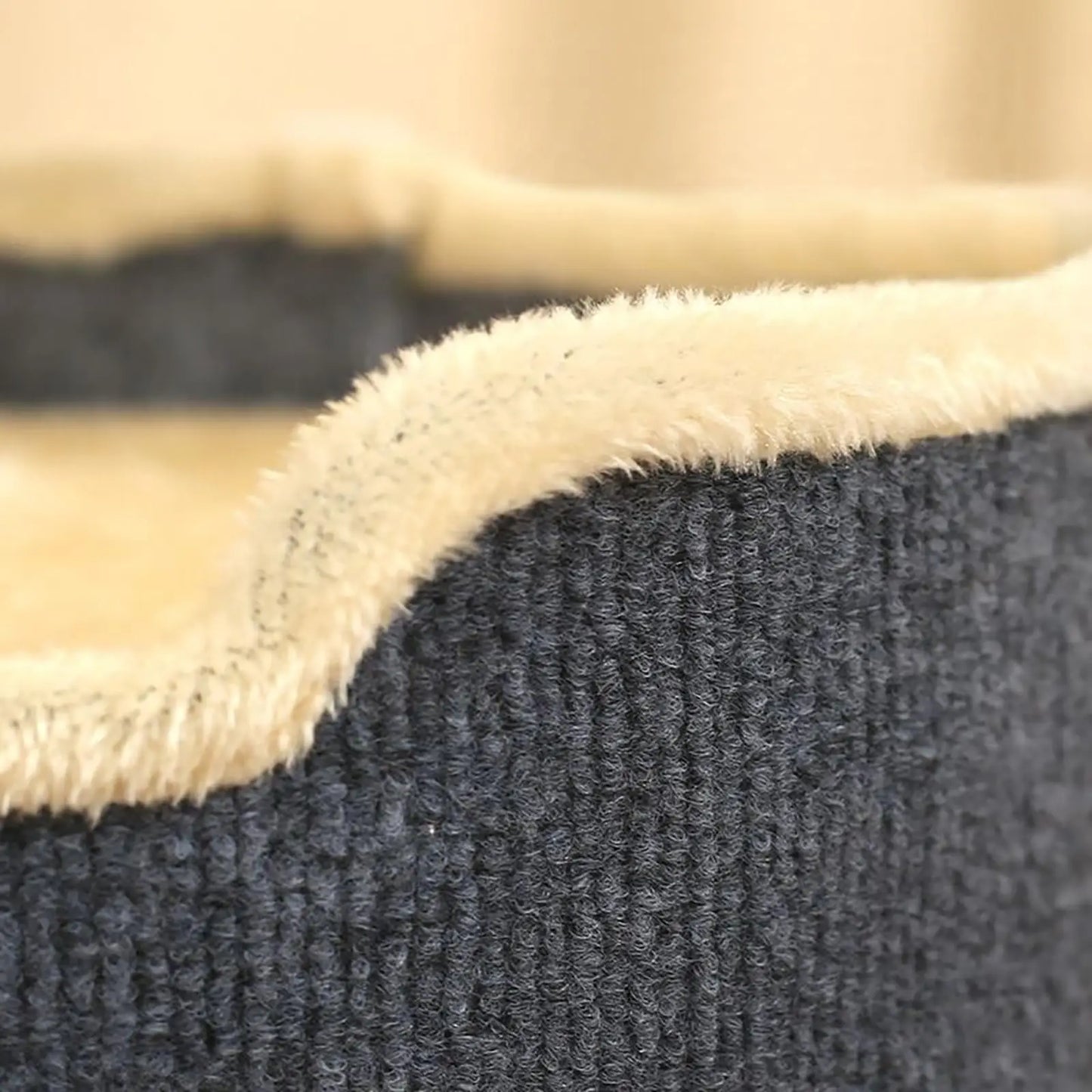Close-up of a textured fabric with a neutral border