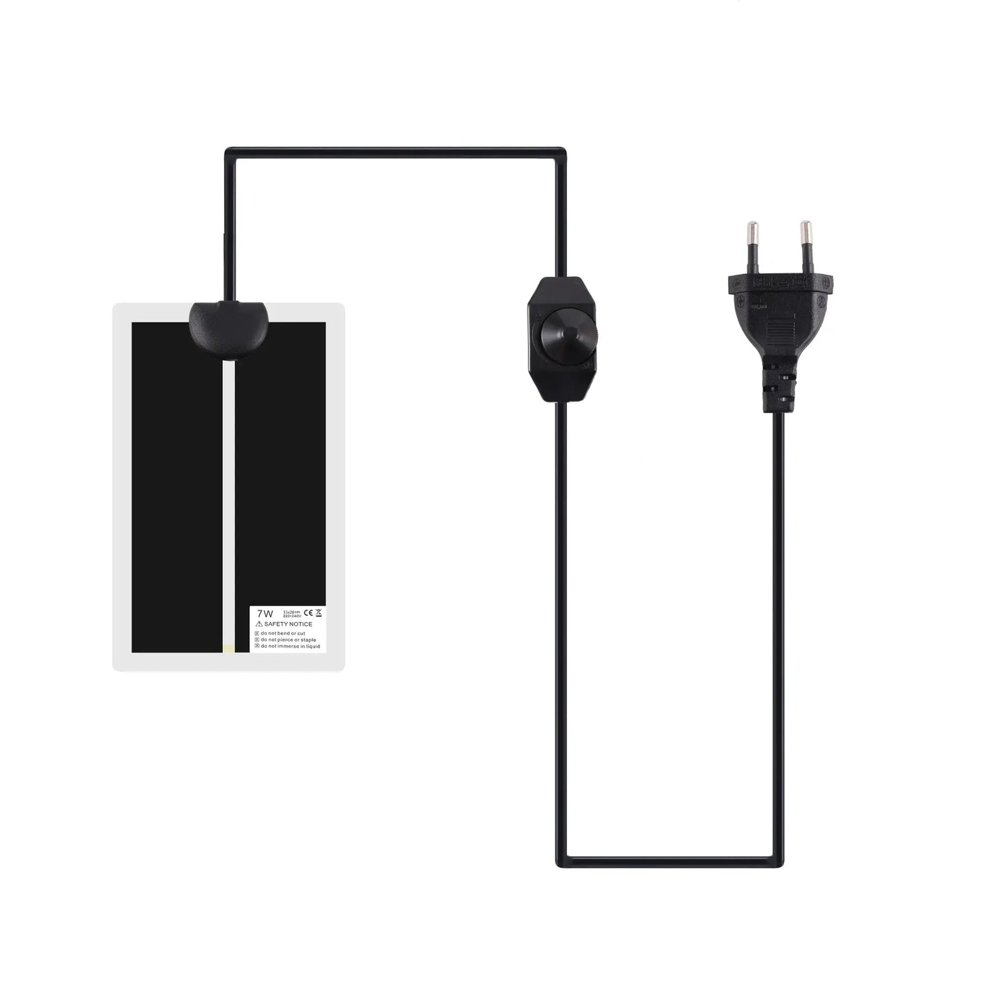 Black wall-mounted lamp with a plug on a white background
