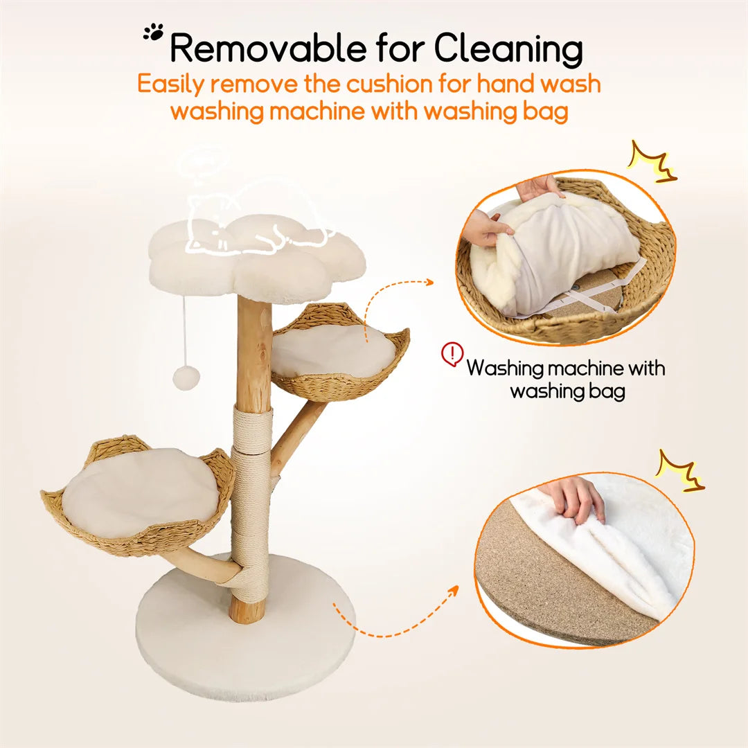 110cm Modern Cat Scratching Post – BINGOPAW Cat Activity Center