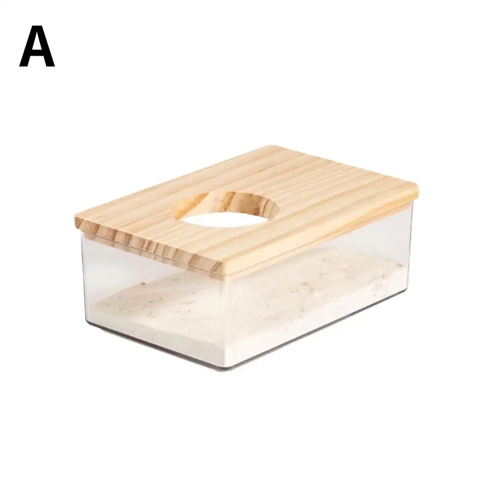 Acrylic Hamster Sand Bath Box with Wooden Lid | The Woof & Whiskers Co.