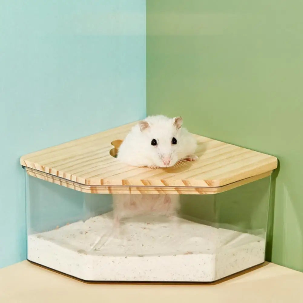 Acrylic Hamster Sand Bath Box with Wooden Lid | The Woof & Whiskers Co.