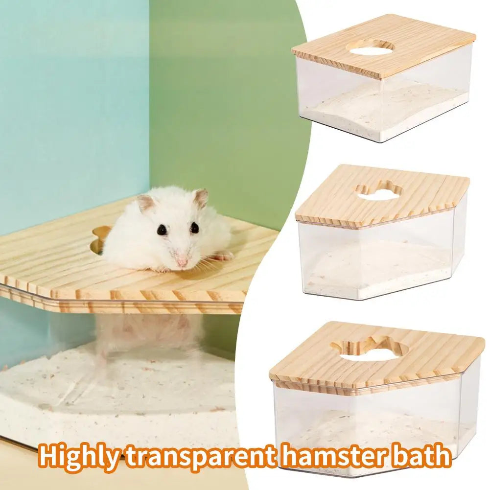 Acrylic Hamster Sand Bath Box with Wooden Lid | The Woof & Whiskers Co.
