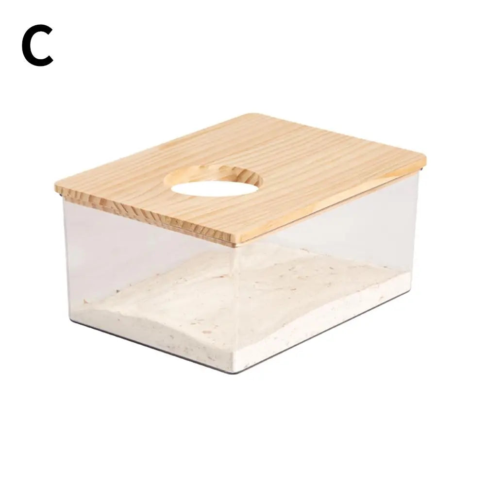 Acrylic Hamster Sand Bath Box with Wooden Lid | The Woof & Whiskers Co.