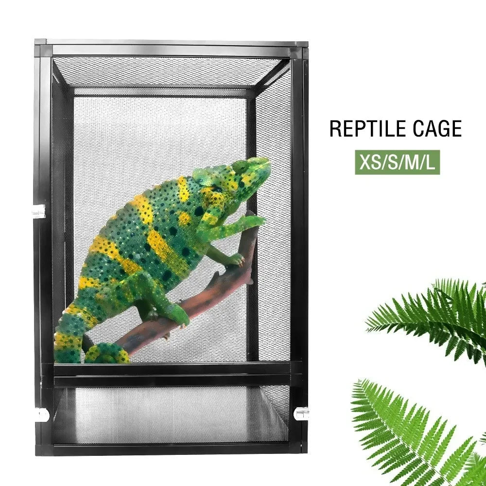 Reptile Rainforest Habitat Tank | Aluminum Terrarium for Chameleons & Lizards
