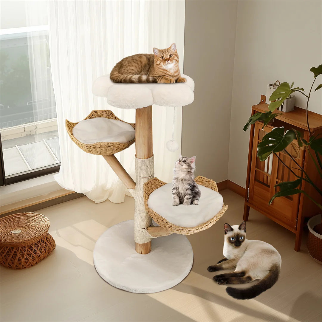 110cm Modern Cat Scratching Post – BINGOPAW Cat Activity Center