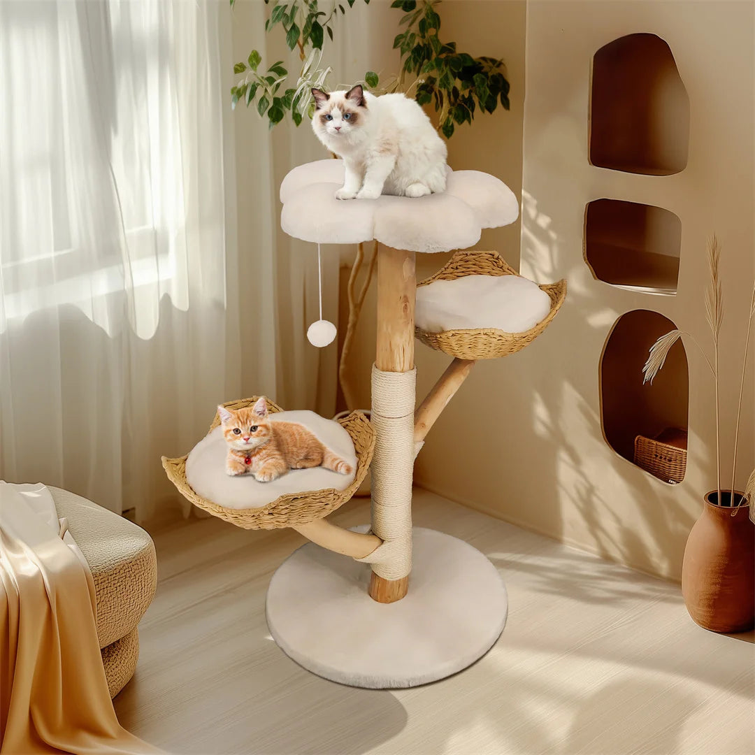 110cm Modern Cat Scratching Post – BINGOPAW Cat Activity Center