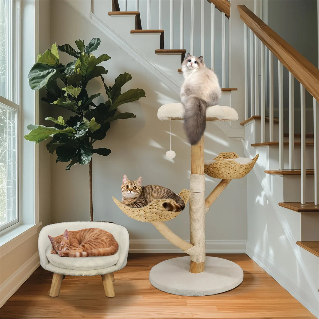 110cm Modern Cat Scratching Post – BINGOPAW Cat Activity Center